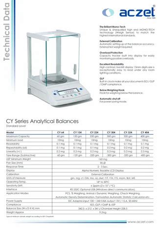 Internal Digital Aczet Cy Analytical Balance G X Mg For