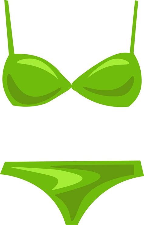 bikini verde ilustración vector sobre fondo blanco Vector en Vecteezy