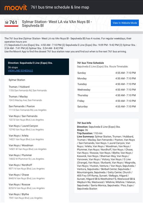 761 Bus Time Schedule & Line Route - DocsLib