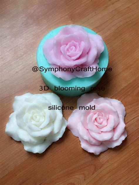 3d Rose Mold Blooming Rose Mold Silicone Rose Etsy Rose Molds