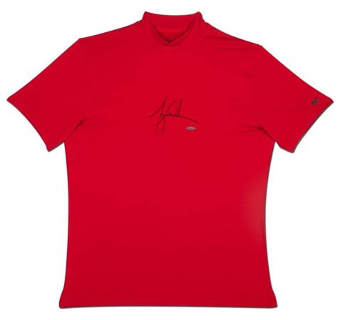 Tiger Woods Signed Nike Red Vapor Dry Mock Turtleneck Shirt (UDA ...