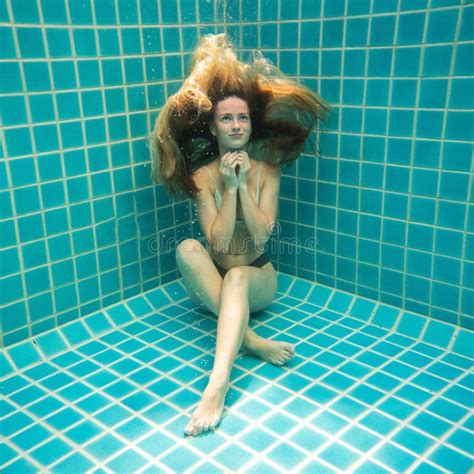 Beautiful Woman Posing Underwater In Bikini Stock Image Image Of Mysterious Depth 175420051