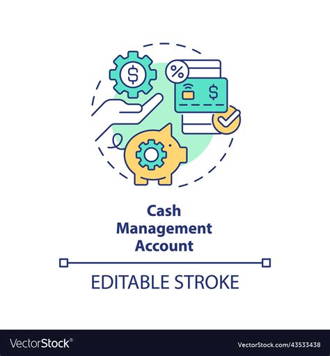 Cash management account concept icon Royalty Free Vector