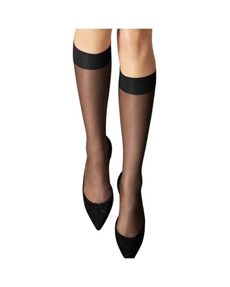 Wolford Nude Sheer Knee High Stockings In Black Lyst
