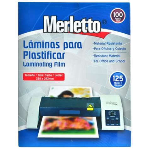 Lamina P Plastificar Carta Mic Metric Panama