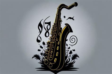 Premium Ai Image Free Vector Classic Saxophone With Music Notes