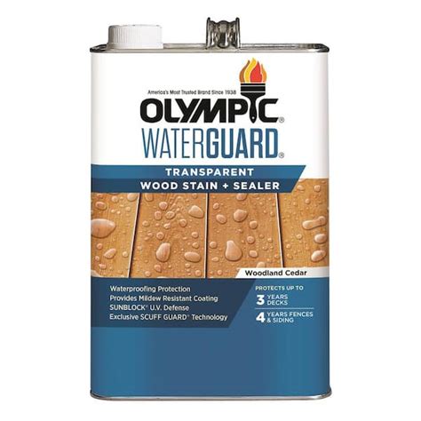 Olympic WaterGuard 1 Gal Woodland Cedar Transparent Wood Stain And