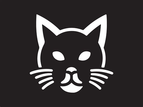 a black and white cat head logo 46888053 Vector Art at Vecteezy