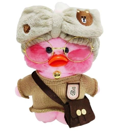 Утка мягкая игрушка / Плюшевая уточка lalafanfan duck / Утенок в очках ...