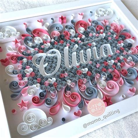 Momo Quilling Paper Art en Instagram Enfeite maternidade da olívia