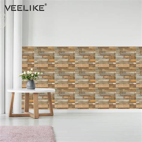 Rustic Vintage 3D Faux Wood Wall Panels for Bedroom Living Room Self ...