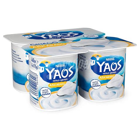 Yaos Nestlé Yogur griego natural azucarado Nestlé Yaos Pack de 4