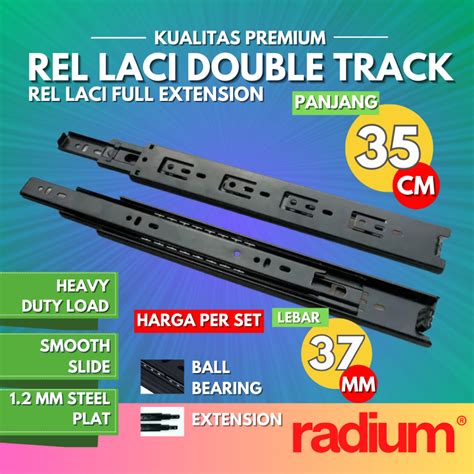 Jual Rel Laci Lemari Double Track 35 Cm Fe 37 Radium Full Extension