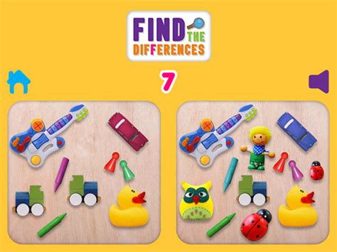 Найди отличия между двумя картинками. Онлайн игры для детей
