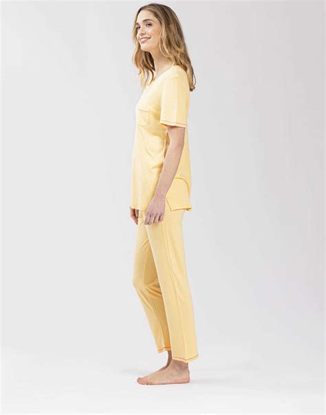 Capri Style Cotton Modal Pyjamas Fancy In Honey Lingerie Le Chat