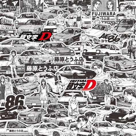 10 30 75pcs Initial D Anime Stickers Cartoon Kids Diy Funny Decals T