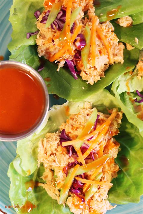 Crock Pot Buffalo Chicken Lettuce Wraps Onedelightfullife