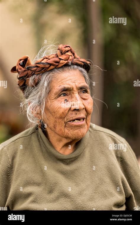 Portrait Of An Elderly Zapotec Indigenous Woman In Teotitlan Mexico