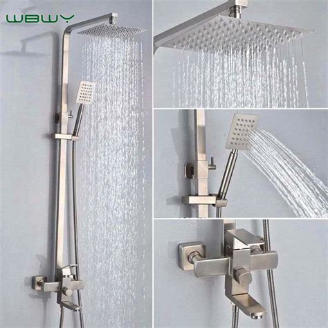 Nic Stainless Steel Set Ich Top Pressurized Head Lifting Rod Hot And Cold Shower Ready