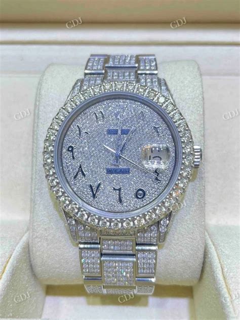 Custom Mm Oyster Band Fully Iced Out Vvs Moissanite Diamond Men S