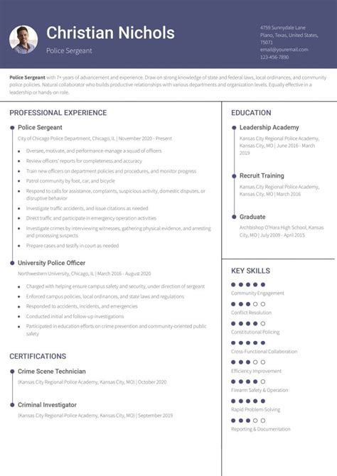 9 Best Police Officer Resume Examples And Templates For 2025