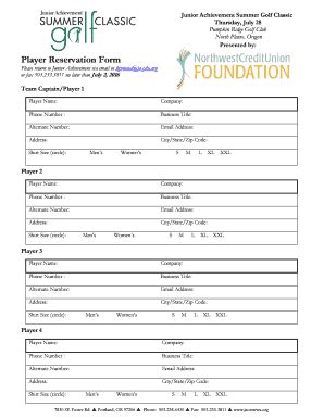 Fillable Online Jaorswwa Golfer Registration Form Pdf Junior