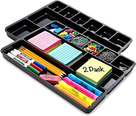 Amazon.com: Desk Drawer Organizer Tray, Office Desk Organizer Tray with ...