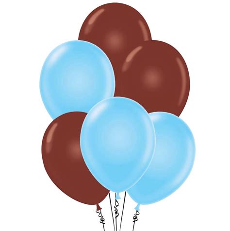 Amazon PMU Balloons 11 Inch PartyTex Premium Baby Blue And Brown