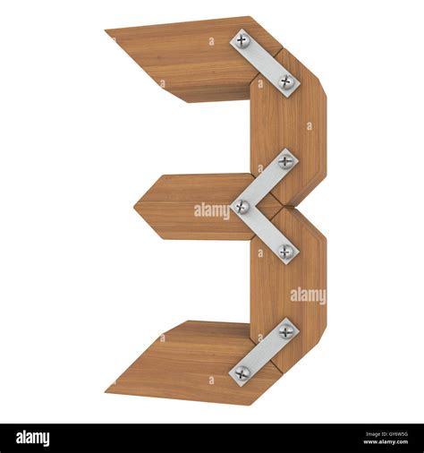 Wooden number three Stock Photo - Alamy 