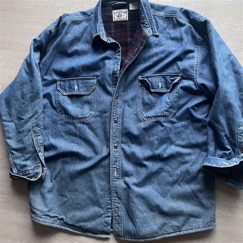 Men’s Fleece Lined Jean Jacket Button Up Nice Heavy Depop