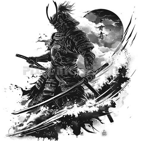 Samurai Warrior Tattoo Design Download High Resolution Digital Art Png