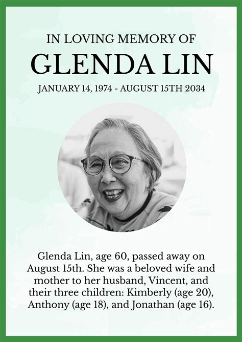 Watercolor Obituary Announcement in Illustrator, Pages, PSD, Word