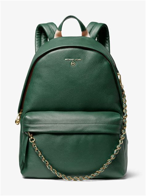 Michael Kors Slater Large Pebbled Leather Backpack In Moss Green Lyst