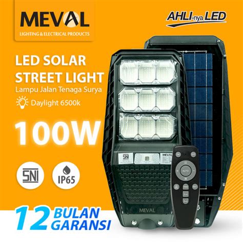 Promo Meval Lampu Jalan Pju 100w Tenaga Surya Solar Street Light Al4 10a Cicil 0 3x