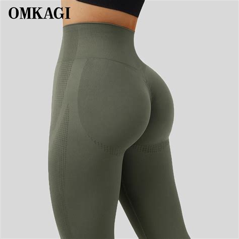 Omkagi Leggings Fitness Booty Para Mulheres Cal As De Treino Raspar