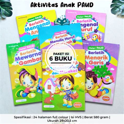 Jual Buku Paket Paud Isi Berlatih Menulis Huruf Angka Hijaiyah