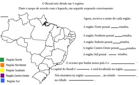 Atividades Sobre As Regiões Do Brasil 5 Ano Com Gabarito