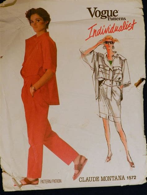 Vtg Vogue Individualist 1572 Claude Montana Shirt Skirt Pants PATTERN