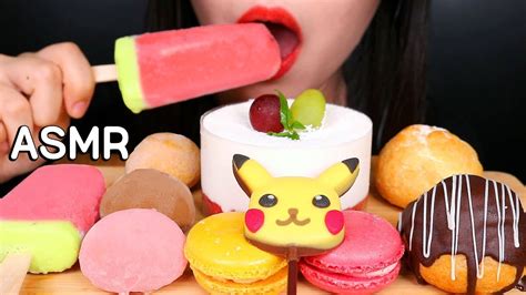 Asmr Watermelon Ice Cream Rice Cakes Mousse Cake Macaron 수박 아이스크림