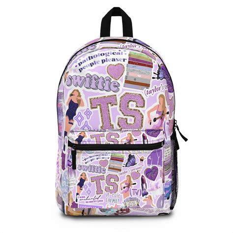 Taylor Swift Backpack Ts Merch Eras Purple Collage Etsy