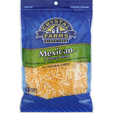 Crystal Farms Shredded Cheese 8 Oz Dairy Edwards Food Giant