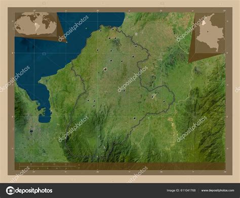 Cordoba Department Colombia Low Resolution Satellite Map Locations ...