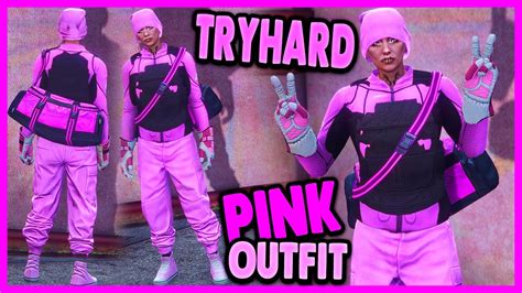 Modded Pink Female Tryhard Outfit Racing Gloves Pink Joggers