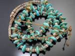 Native American Turquoise Nuggets And Heishi Necklace