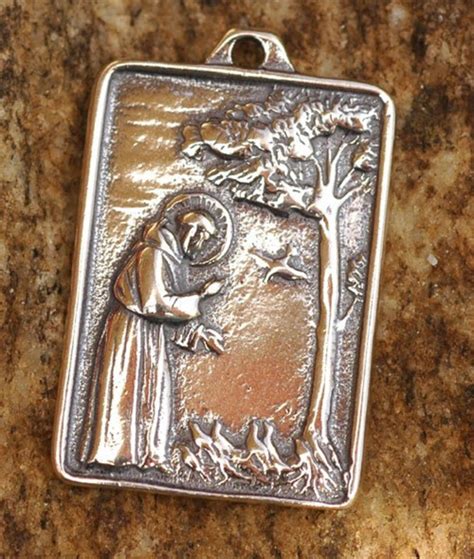 Saint Francis Of Assisi Pendant Or Big Charm In Sterling Etsy