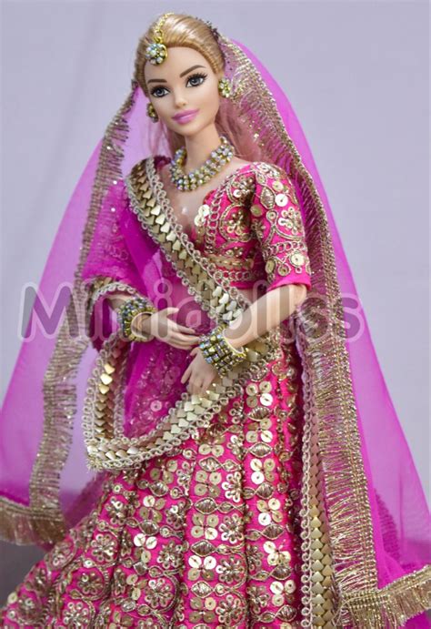 Indian Bridal Lehenga For Curvy Barbie Doll Dress For Barbie Etsy