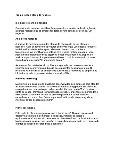 Como realizar um plano e negocios - Como fazer o plano de negócio