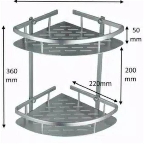 Jual Vanstar Rak Sudut Dinding Kamar Mandi Toilet Segitiga Aluminium