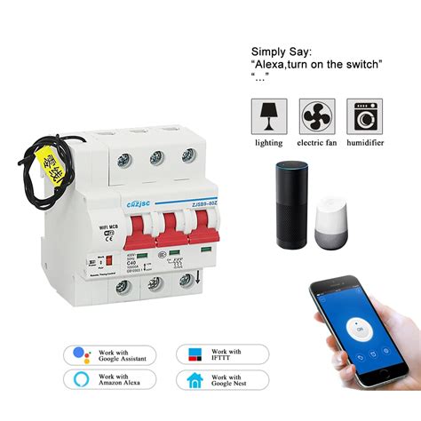 3p 100a Wifi Remote Control Smart Circuit Breaker Overload Short Circuit Protection With Amazon