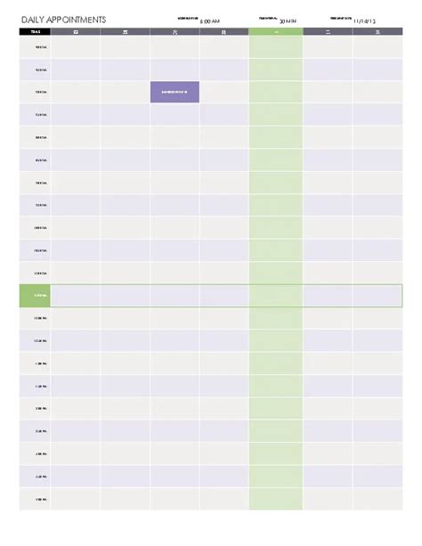 Daily Appointment Calendar Template - PDFSimpli